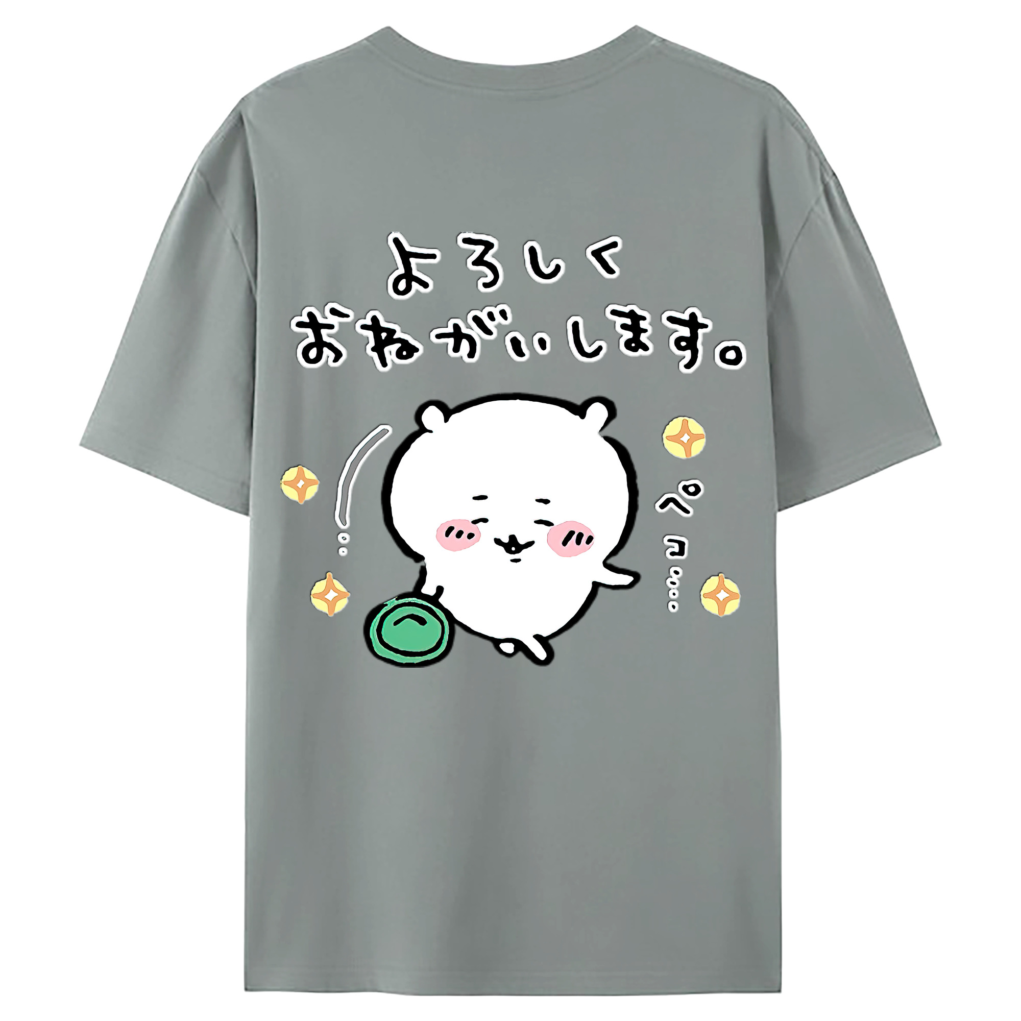 （画像用） ちいかわ ちいかわ Chii-kawa chiikawa 綿100％ メンズ半袖Tシャツ（バックプリント） 通気性